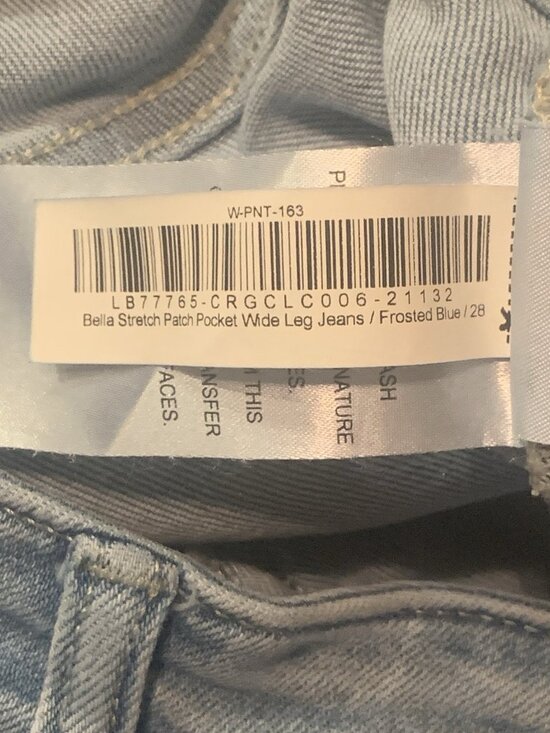 Quince Women Bella Stretch Patch Pocket Wide Leg Blue Pants 28 Boho Spring Crop - Picture 5 of 9